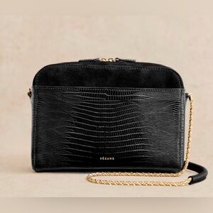 LIKE NEW Sézane Abel two toned black crossbody bag with black and gold chain